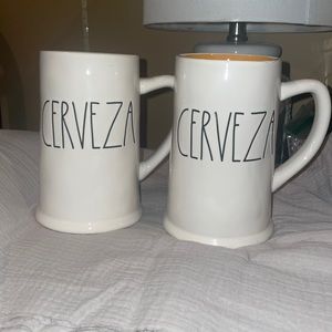 Cerveza Beer Mugs - Rae Dunn - NWT